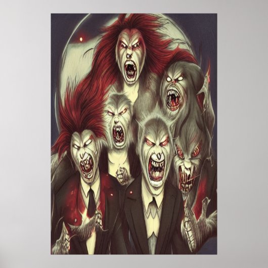 De familie werewolven | AI Art Poster (Voorkant)
