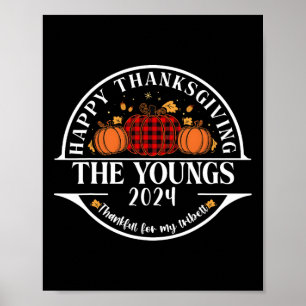 De Familie Youngs Kerstmis Dankbaar Voor Mijn Stam Poster
