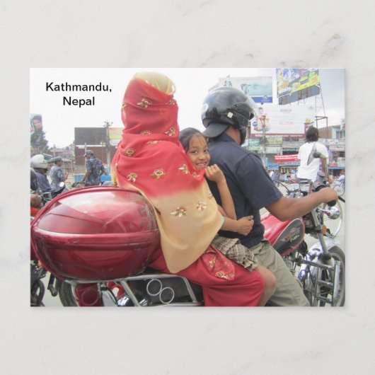 De familiemotorbike briefkaart (Voorkant)