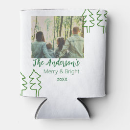 De familienaam groene kerstboom foto modern blikjeskoeler