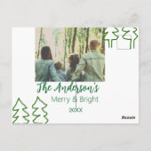 De familienaam groene kerstboom foto modern briefkaart (Achterkant)