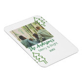 De familienaam groene kerstboom foto modern magneet (Rechterzijde)