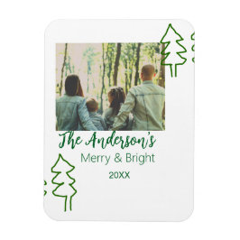 De familienaam groene kerstboom foto modern magneet
