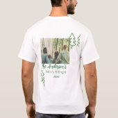 De familienaam groene kerstboom foto modern t-shirt (Achterkant)