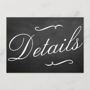 De Fancy Chalkboard Huwelijkscollectie Details Informatiekaartje