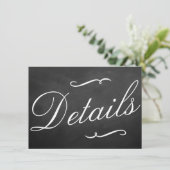 De Fancy Chalkboard Trouwcollectie Details Informatiekaartje (Staand voorkant)