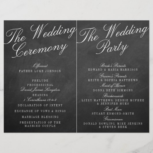 De Fancy Collecties van het Chalkboard Wedding (Achterkant)