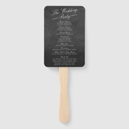 De Fancy Collecties van het Chalkboard Wedding Handwaaier (Achterkant)