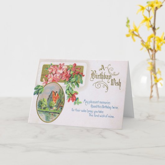 De fancy Kaart van de Verjaardag met Schitterende (Gele Bloem)