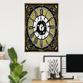 De fancy klok op de muur | AI Art Poster (Thuiskantoor)