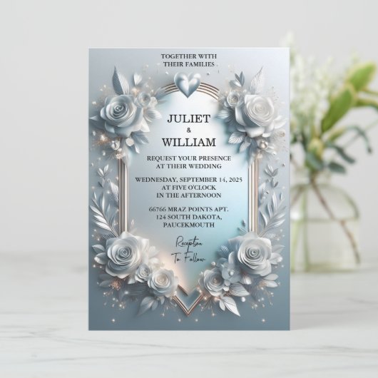 De Fancy metaalglam glanzende high-end zilveren br Kaart (Staand voorkant)