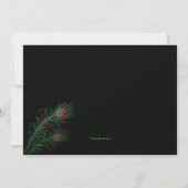 De fancy Pauw bevedert Zwarte Uitnodiging (Achterkant)