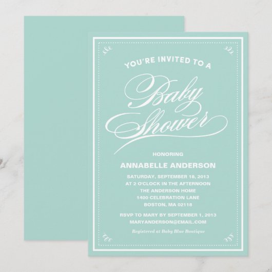 De fancy Uitnodigingen van het Baby shower (Voorkant / Achterkant)