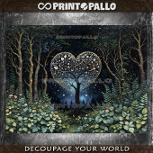 De fantasieboom van de liefde in de betoverde tuin tissuepapier