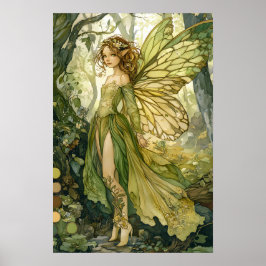 De fantasiekunst van het Enchanted Fairy Emerald F Poster