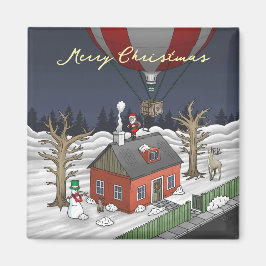 De fantasievolle hete luchtballon van de Kerstman Magneet