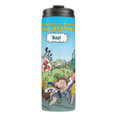 De Fantastische Flatulent Fart Brothers Gassy Gulp Thermosbeker (Voorkant)