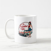 De fantastische jaren vijftig Retro Car Girl Graph Koffiemok (Links)