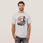 De fantastische jaren vijftig Retro Car Girl Graph T-shirt (Voorkant volledig)