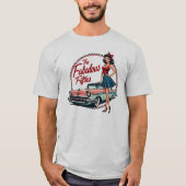 De fantastische jaren vijftig Retro Car Girl Graph T-shirt (Voorkant)