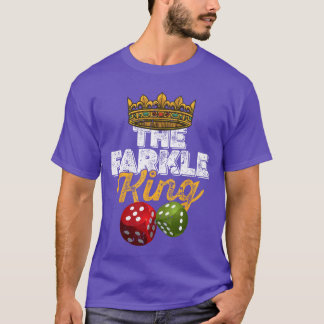 De Farkle King Farkle dobbelspel vriend grappige v T-shirt