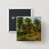 De Farmyard Vierkante Button 5,1 Cm (Voorkant /achterkant)