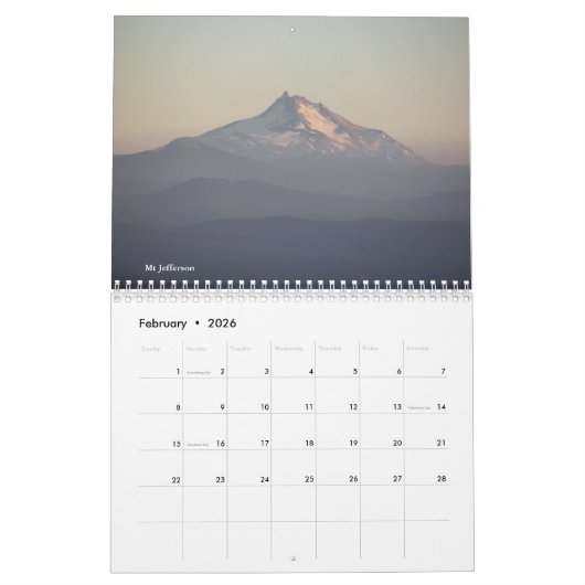 De fascinerende cascades van de Pacific Northwest Kalender (Feb 2026)