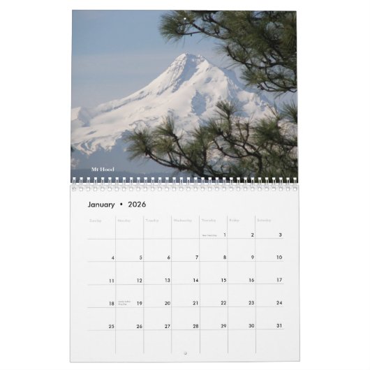 De fascinerende cascades van de Pacific Northwest Kalender (Jan 2026)