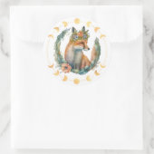 De fase van de lentevos Maan Ronde Sticker (Tas)