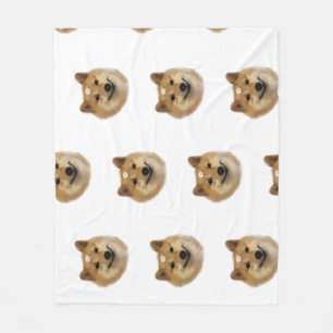 De Fat Shiba Inu Pattern Blanket Fleece Deken