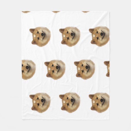 De Fat Shiba Inu Pattern Blanket Fleece Deken (Voorkant)