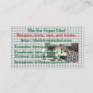 De Fat Vegan Chef-kaarten Visitekaartje