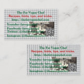 De Fat Vegan Chef-kaarten Visitekaartje (Voorkant / Achterkant)