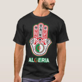 De fatmahand ELKHAMSSA en de Algerijnse vlag T-shirt (Voorkant)