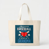 De favoriete Baseball Player roept me oma Grote Tote Bag (Voorkant)