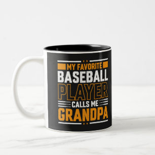 De favoriete Baseball Player roept me op tot opa Tweekleurige Koffiemok