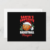 De favoriete basketballer van de Kerstman Kerstpyj Feestdagenkaart (Voorkant / Achterkant)