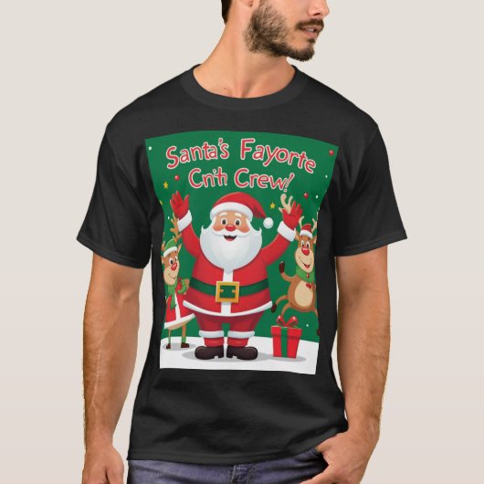De favoriete bemanning van de Kerstman T-shirt (Voorkant)