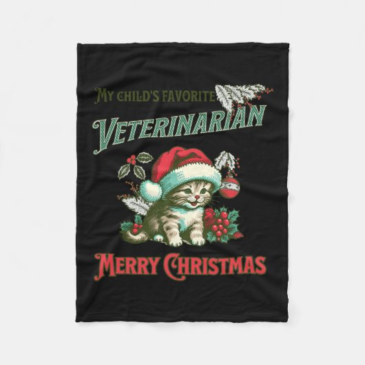 De favoriete dierenarts van mijn kind. Kerstvetera Fleece Deken (Voorkant)
