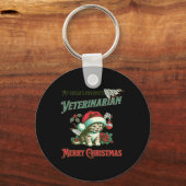 De favoriete dierenarts van mijn kind. Kerstvetera Sleutelhanger (Voorkant)