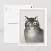 De Favoriete Kat (1838–48) Lithografie Briefkaart (Voorkant / Achterkant)