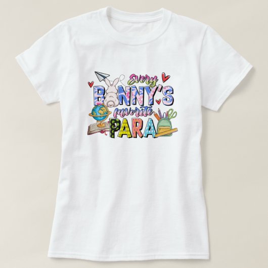 De favoriete para van elke konijn Pasen T-shirt (Design voorkant)