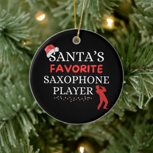 De favoriete saxofonist van de Kerstman Keramisch Ornament (Boom)