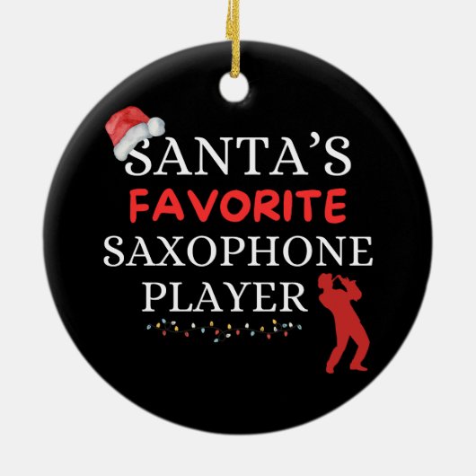 De favoriete saxofonist van de Kerstman Keramisch Ornament (Achterkant)
