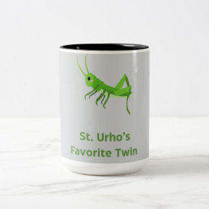 De favoriete tweelingsprinkhaan van St. Urho Tweekleurige Koffiemok