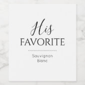 De favoriete weddenschap van zijn favoriete groep wijn etiket (Enkel label)