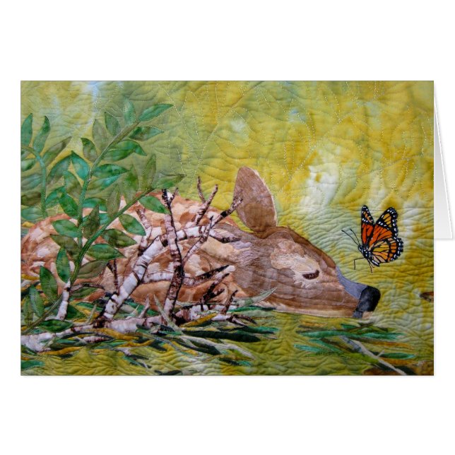 De Fawn en de Butterfly Blank Card (Voorkant Horizontaal)