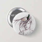 De fazant ronde button 5,7 cm (Voorkant /achterkant)