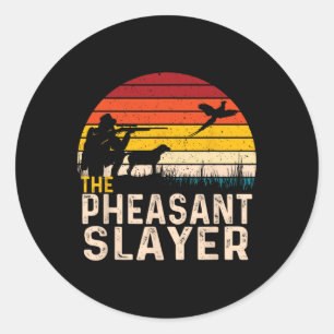 De fazant slager - fazant jacht vogel jager ronde sticker