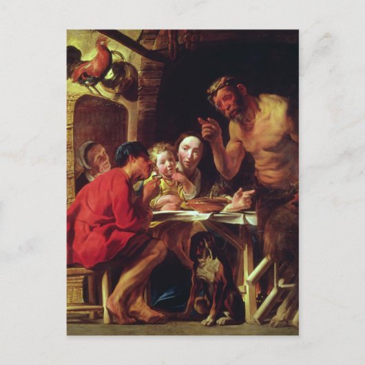 De fazanten en de satyr briefkaart (Voorkant)